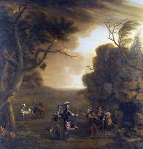 Macbeth og Banquo møder de tre hekse - af Wootton, John (1686-1765) af John Wootton