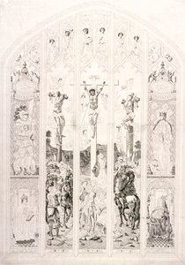 Østvindue i St Margaret, Westminster, der viser korsfæstelsen, London, 1787