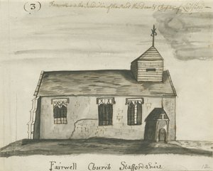 Farvel Church: pen og vask sepia tegning, og [c 1780]