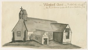 Weeford Church: sepia vask tegning, nd [1784] (tegning)