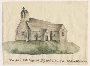 Weeford Church: vandfarvemaleri, 1782