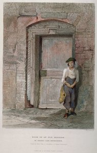 Dør til et gammelt palæ i Gravel Lane, City of London, 1851