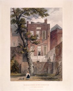 Udsigt over Miltons bolig, Petty France, Westminster, London, 1851 af John Wykeham Archer