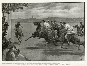 Polo fra Moonlight på Malta, kampen mellem hær- og flådehold af John after Charlton