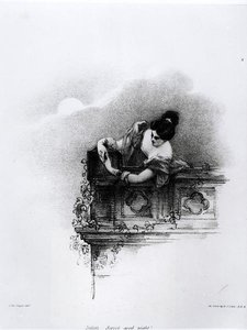 Fanny Kemble (1809-93) som Juliet, Sweet Good Night, indgraveret af Richard James Lane (1800-72) af John after Hayter