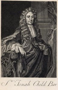Portræt af Sir Joseph Child (1630-99), indgraveret af Michiel van der Gucht (1660-1725)
