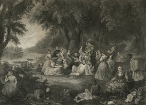 The Picnic on the Fourth of July, ca. 1864 (blandet metode gravering) af John and Hollyer Rogers