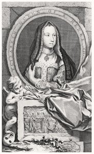 Portræt af Elizabeth af York (1465-1503) 1747 af John and Paul after Knapton