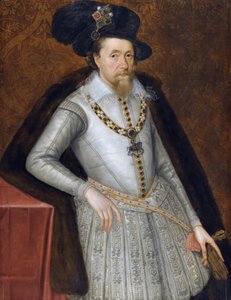 Jacques VI et Ier - Jacques Stuart - Portræt af kong James I af England (1566-1625) af John De Critz (Decritz), den ældre (1551/2-1642), Tidligt i det 17. - Olie på træ