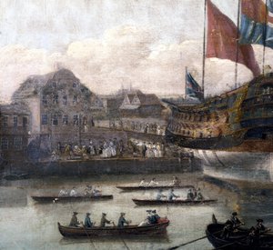 Lancering på Deptford Dockyard, ca. 1750 (detalje af 264190)