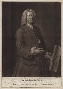William Caslon, engelsk typograf (mezzotint) af John the younger Faber