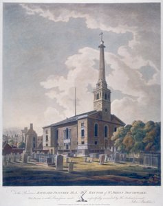 Udsigt over Church of St John Horsleydown, Bermondsey, London, 1799.