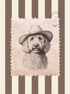Cowboy-puddel-frimærke