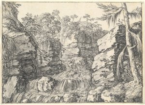 Et vandfald mellem Rocky Cliffs af Jonas Umbach