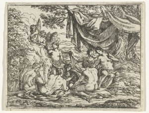 Satyrer og nymfer under et træ af Jonas Umbach