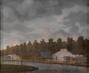 Ildveksling på Vaartse Rijn ved Jutphaas Revolverkamp på Vaartse Rijn nær Jutphaas af Jonas Zeuner