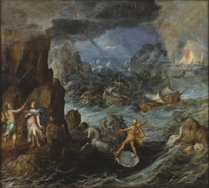 Forlis af den græske flåde på rejsen hjem fra Troja, ca. 1585-90 af Joos or Josse de Momper
