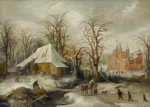 Vinterlandskab, omkring 1625-1630 (olie på lærred)