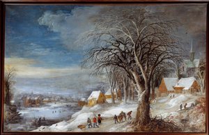Vinterlandskab. Maleri af Josse II Momper (1564-1635) Ec. Flam.
