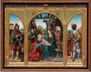 Adoration of the Magi, ca. 1525 (olie på egetræspaneler)