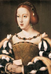Portræt af Eleanor af Østrig (olie på træ) af Joos van Cleve