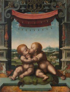 The Spædbørn Kristus og Sankt Johannes Døberen omfavner, 152025 af Joos van Cleve