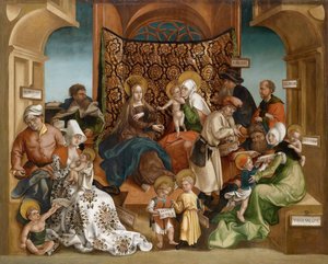 Sainte Parente (hele Marias familie) - Det hellige slægtskab - Maleri af Jorg (Joerg) Breu, den yngre (1510-1547) - Olie på træ - 106x132,5 - Privat samling af Jorg II Breu