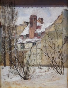 Part ofThyberg’s Garden at Dronningens Tværgade, Winter Study af Jorgen Roed