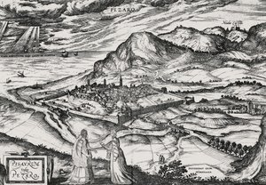 Byen Pesaro, gravering af Joris Hoefnagel (1542-1601) af Joris Hoefnagel