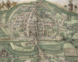 Kort over Exeter, fra 