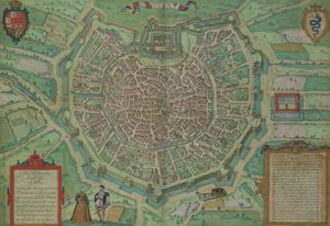 Kort over Milano, fra "Civitates Orbis Terrarum" af Georg Braun (1541-1622) og Frans Hogenburg (1535-90), ca. 1572