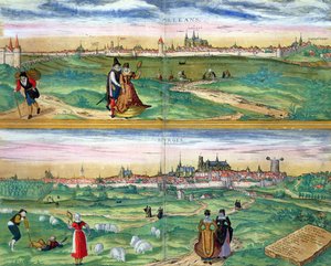 Kort over Orleans og Bourges, fra 