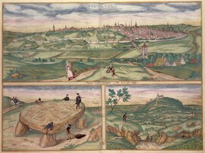 Kort over Poitiers, fra "Civitates Orbis Terrarum" af Georg Braun (1541-1622) og Frans Hogenberg (1535-90), 1561