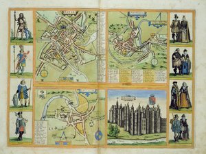 Kort over York, Shrewsbury, Lancaster og Richmond, fra 
