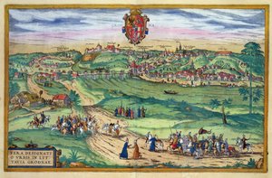 Byplan af Grodno, fra "Civitates Orbis Terrarum" af Georg Braun (1541-1622) og Frans Hogenberg (1535-90), ca. 1572 af Joris Hoefnagel