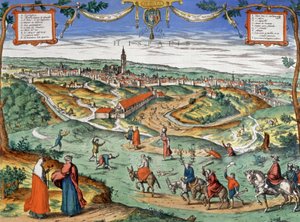 Udsigt over Sevilla, ca. 1550 (gravering) af Joris Hoefnagel
