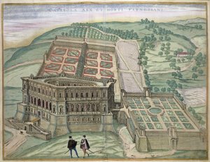 Udsigt over Villa Farnese og haverne, fra 