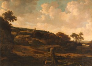 Bjerget landskab med en ruin