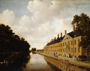 Udsigt over Princessgracht, Haag, mod Bezuidenhoutseweg og Post Singelgracht, ca. 1660 af Joris van der Hagen