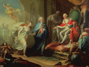 Godoy præsenterer fred til Charles IV, 1796