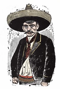 Emiliano Zapata (1880-1919), mexicansk revolutionær. Xylografi af Jose Guadalupe Posada (1852-1913).