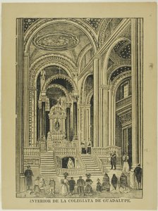 Interiør af den kollegiale kirke i Guadalupe af José Guadalupe Posada