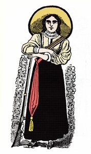 Den mexicanske revolution (1910-1920): Mexicansk kvindelig soldat. Xylografi af Jose Guadalupe Posada (1852-1913). af José Guadalupe Posada