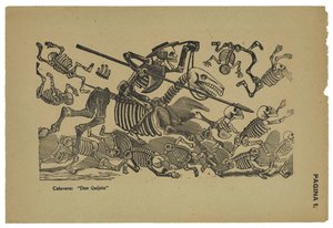 Don Quixotes kranier, ca. 1910-13, trykt 1943 (foto-relief ætsning med gravering) af José Guadalupe Posada