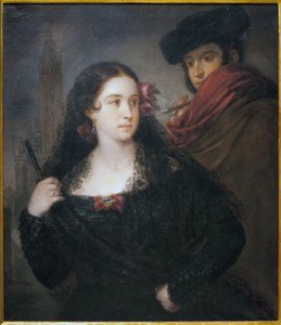 Et par behagelige mennesker. Maleri af Jose Gutierrez de la Vega (1791-1865), olie på lærred, ca. 1830. Museum of Fine Arts i Sevilla, Spanien. af José Gutiérrez de la Vega