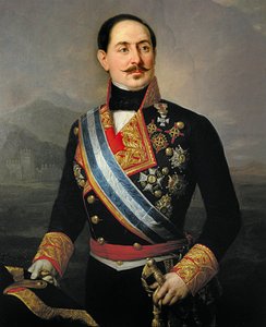 Portræt af Francisco Serrano y Dominguez (1810-1885), spansk soldat og politiker, leder af Liberal Union, præsident for den første republik i 1874 af José María Romero y López