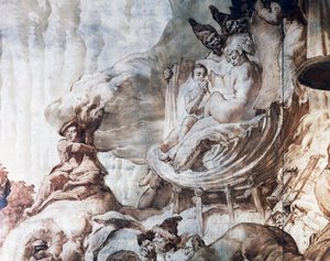 Udsmykning i balsalen på Hotel Wandel i Paris, det 20. århundrede (fresco)