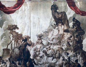 Udsmykning i balsalen på Hotel Wandel i Paris, det 20. århundrede (fresco)