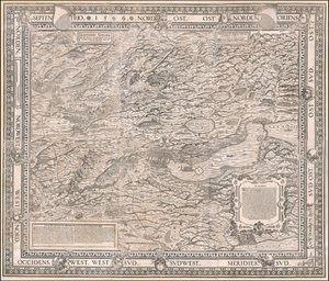 Kort over Zürich og omegn fra 1566 af Jodocus Murer af Jos Murer