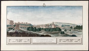 Delvis udsigt over Alhambra fra Towers Bermejas-slottet. af José de Hermosilla